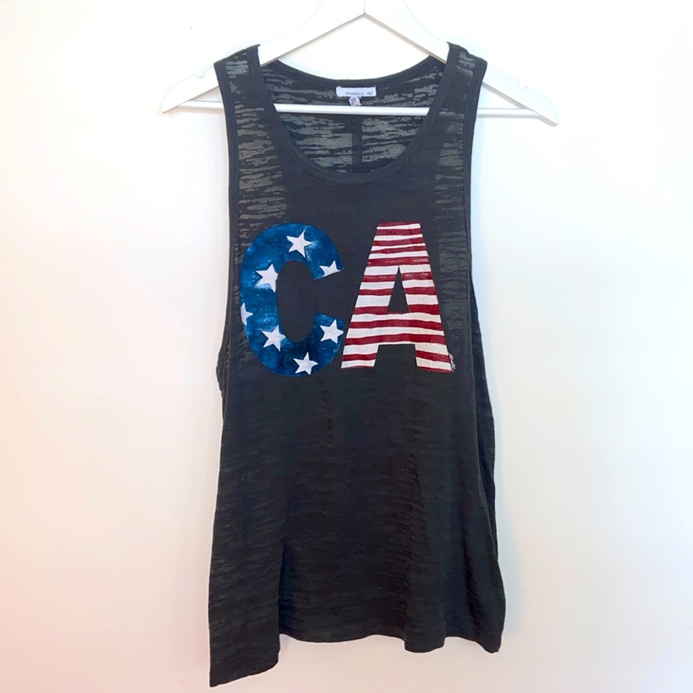Oneill America CA Tank - Charcoal Gray Burnout - XL